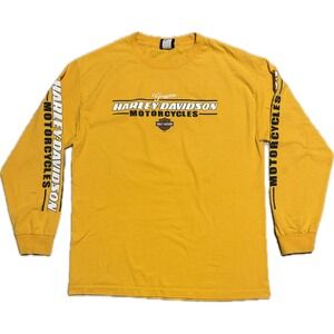 Harley Davidson Fort Lauderdale Florida Long Sleeve Shirt Mens Large Yellow 2014